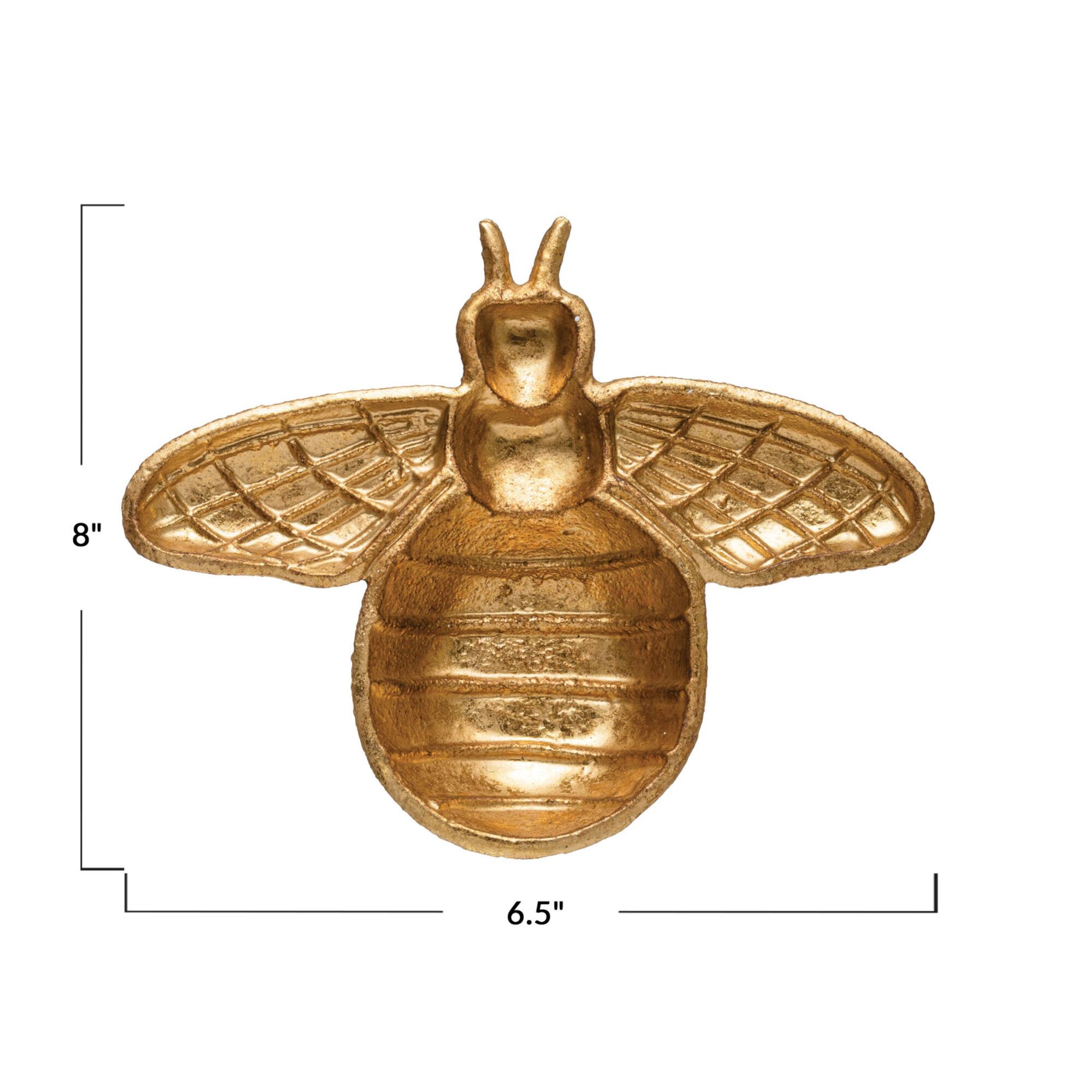 Hello Honey® 8" Gold Decorative Bee Cast Iron Dish